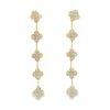 Clover Diamond Dangle Earrings