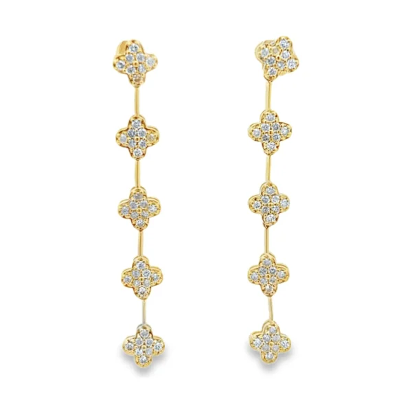 Clover Diamond Dangle Earrings