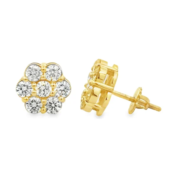 Diamond Cluster Stud Earrings