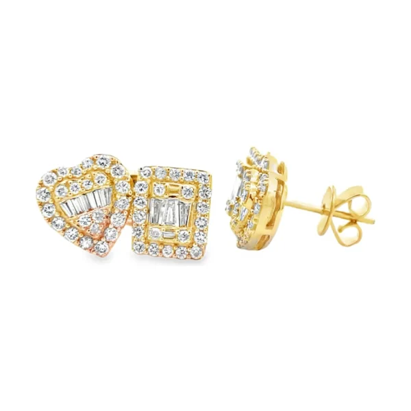 Asymmetric Diamond Stud Earrings