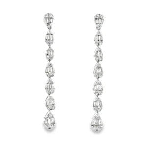 Diamond Linear Dangle Earrings