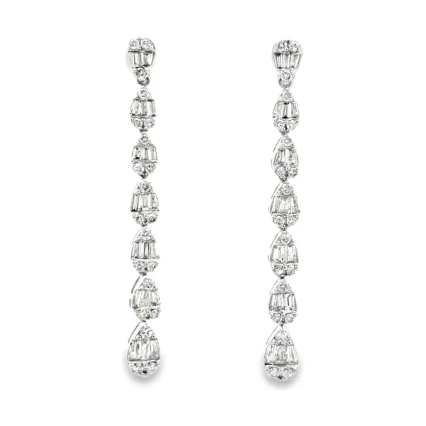 Diamond Linear Dangle Earrings