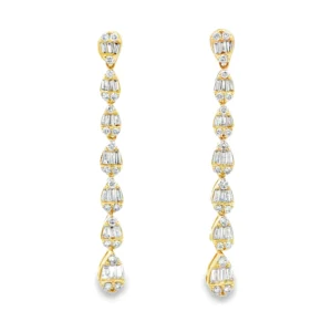 Diamond Dangle Drop Earrings