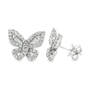 Butterfly Diamond Stud Earrings