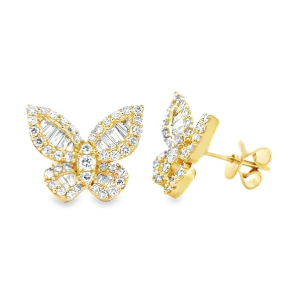 Butterfly Diamond Stud Earrings