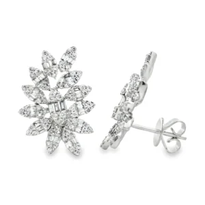 Diamond Floral Stud Earrings