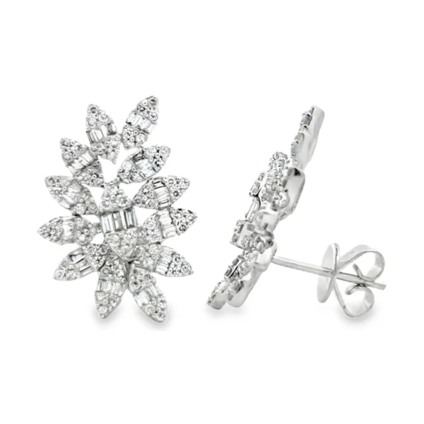 Diamond Floral Stud Earrings