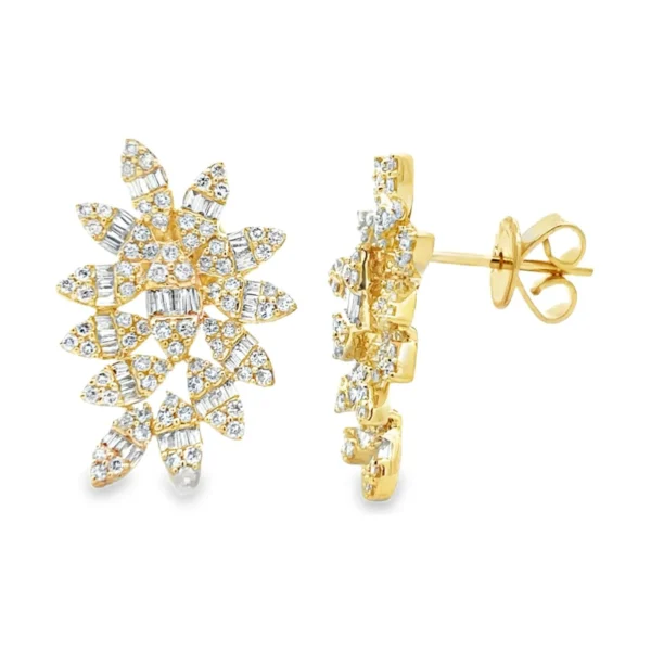 Diamond Cluster Stud Earrings