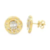 Round Diamond Cluster Earrings