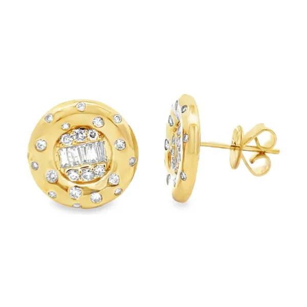 Round Diamond Cluster Earrings