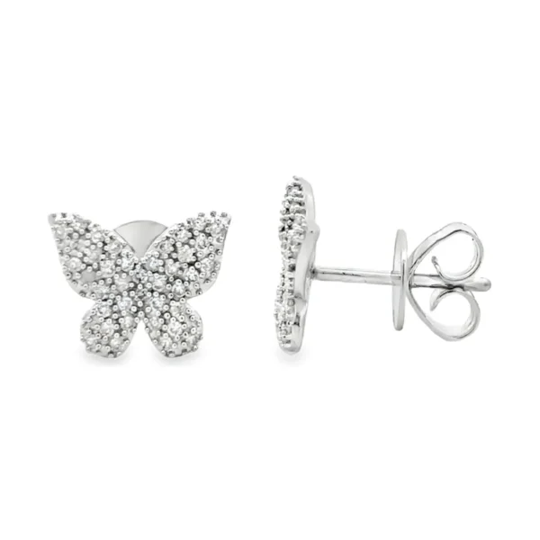 Butterfly Diamond Stud Earrings