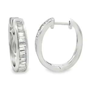 Baguette Diamond Hoop Earrings