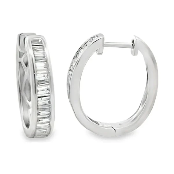 Baguette Diamond Hoop Earrings