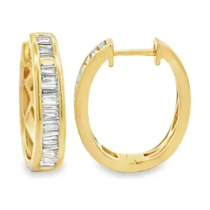 Baguette Diamond Hoop Earrings