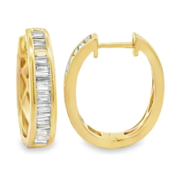 Baguette Diamond Hoop Earrings