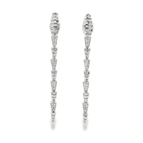 Diamond Snake Drop Earrings