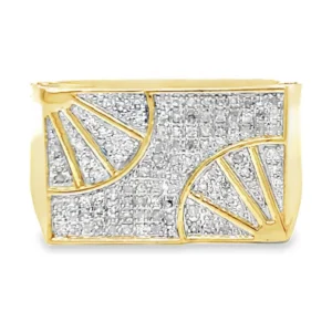 Geometric Diamond Fan Ring