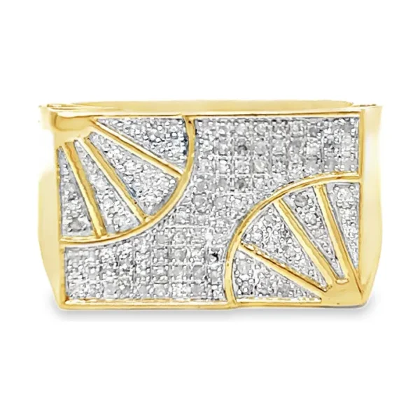 Geometric Diamond Fan Ring