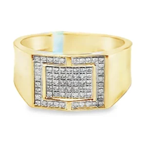 Diamond Cluster Signet Ring