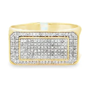 Diamond Cluster Signet Ring