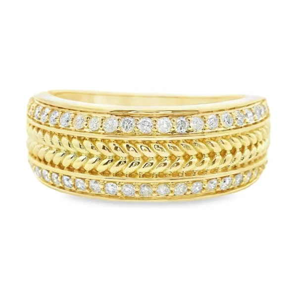 Textured Diamond Band Ring
