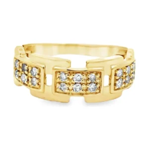 Round Diamond Link Ring
