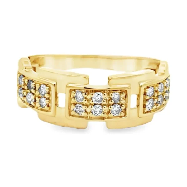 Round Diamond Link Ring
