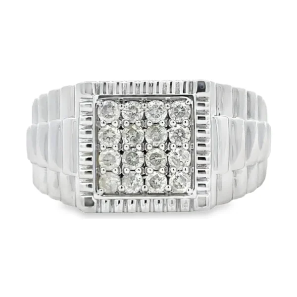 Cluster Diamond Signet Ring