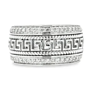 Greek Key Diamond Band