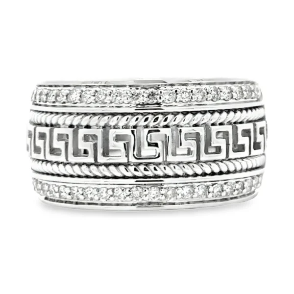 Greek Key Diamond Band