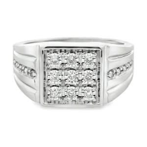 Square Diamond Cluster Ring
