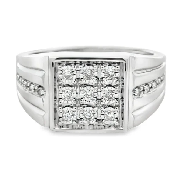 Square Diamond Cluster Ring