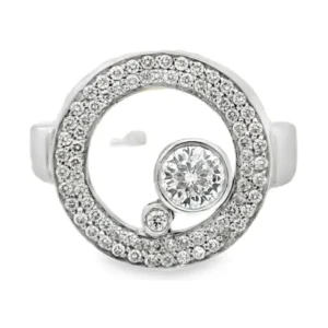 Circle Diamond Halo Ring
