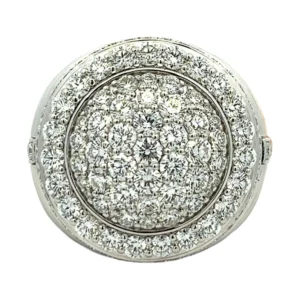 Round Pave Diamond Ring