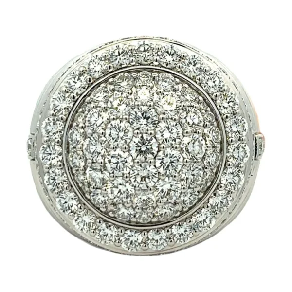 Round Pave Diamond Ring