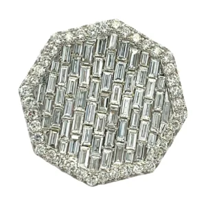 Octagon Baguette Diamond Ring