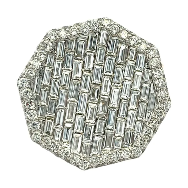 Octagon Baguette Diamond Ring