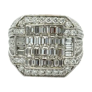 Baguette Diamond Cluster Ring