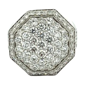 Octagon Pavé Diamond Ring