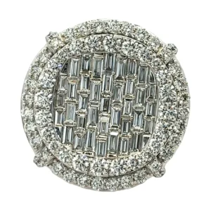 Baguette Cluster Halo Ring