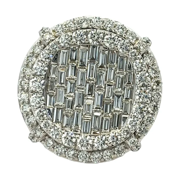 Baguette Cluster Halo Ring