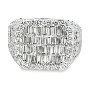 Baguette Diamond Cluster Ring