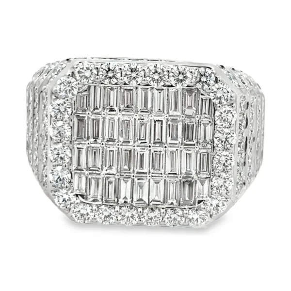 Baguette Diamond Cluster Ring