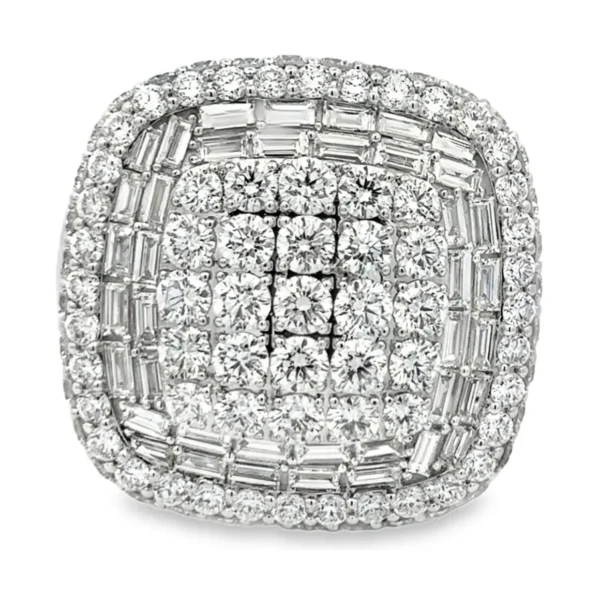 Cushion Cluster Diamond Ring