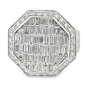 Baguette Diamond Octagon Ring