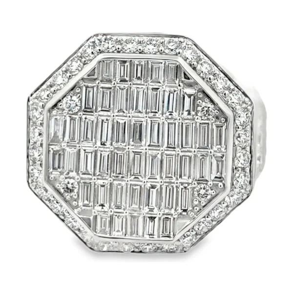 Baguette Diamond Octagon Ring
