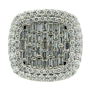 Baguette Diamond Halo Ring