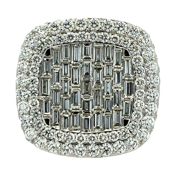 Baguette Diamond Halo Ring