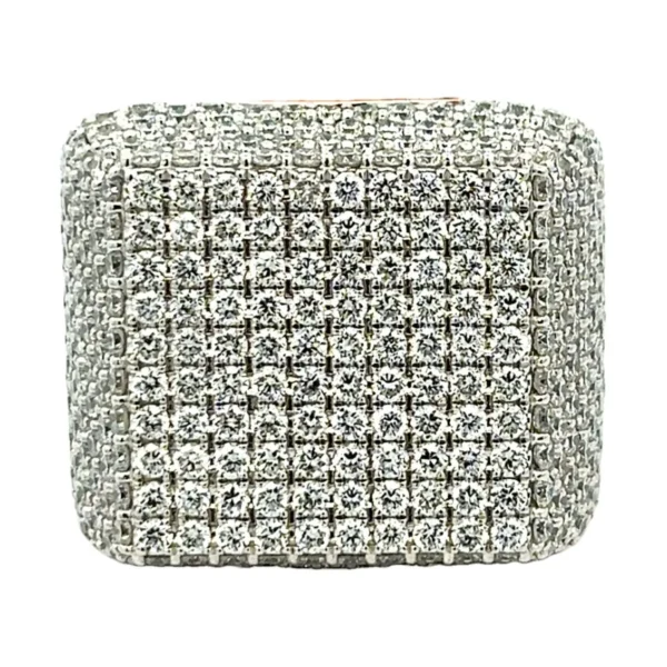 Pave Diamond Square Ring