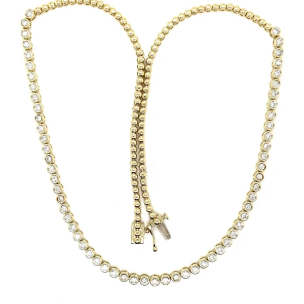 Bezel Diamond Tennis Necklace